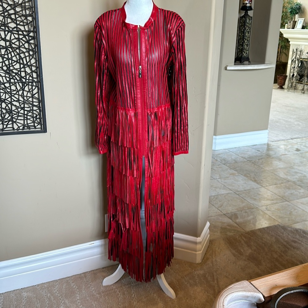 Shear leather fringe, duster jacket never worn perfect for Stage coach !!